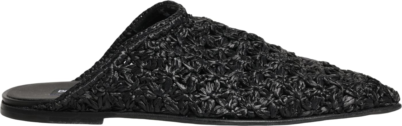 Dolce & Gabbana Black Mules Slides Slippers Men Flats Shoes