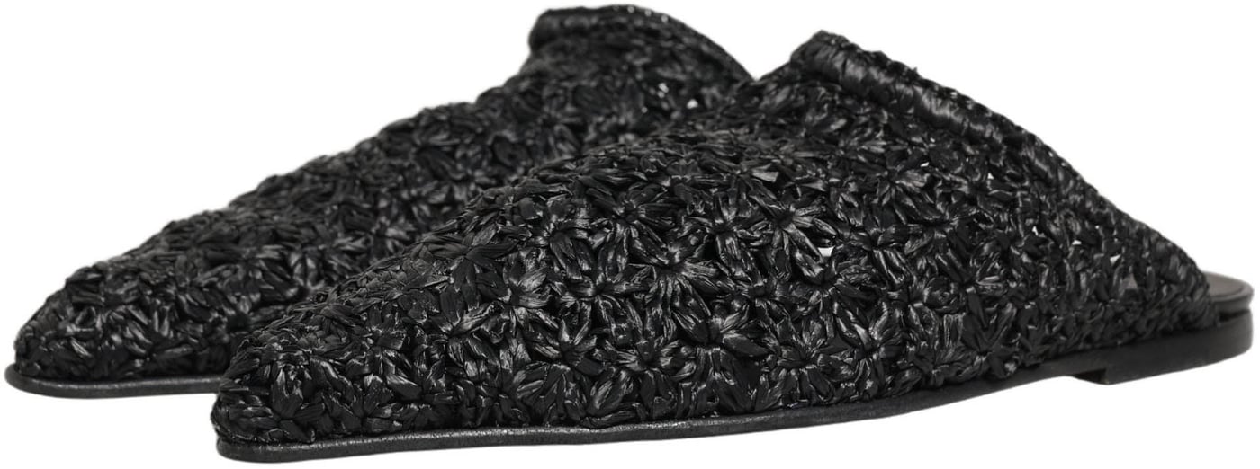 Dolce & Gabbana Black Mules Slides Slippers Men Flats Shoes