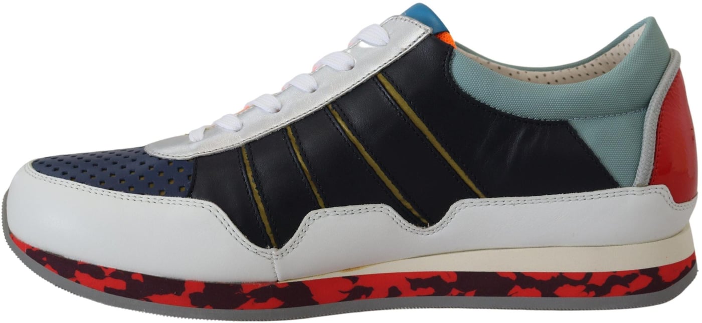 Dolce & Gabbana Multicolor Leather Sport Low Top Sneakers