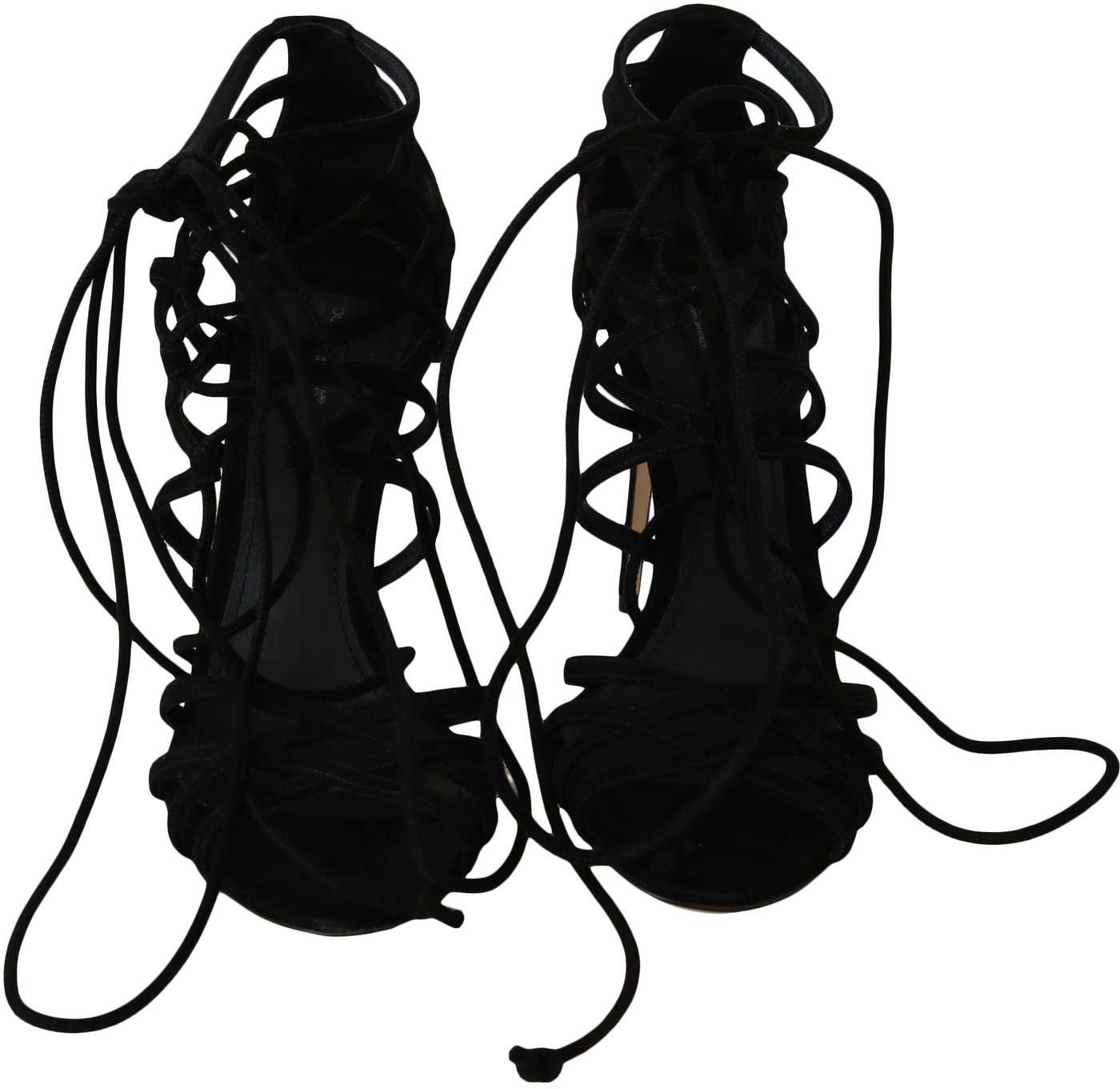 Dolce & Gabbana Black Suede Strap Stilettos Sandals