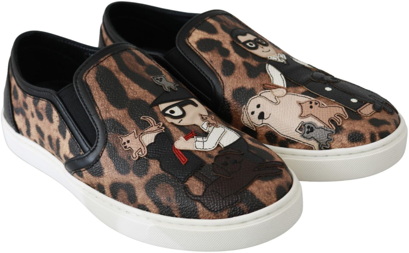 Dolce & Gabbana Leather Leopard #dgfamily Loafers Shoes