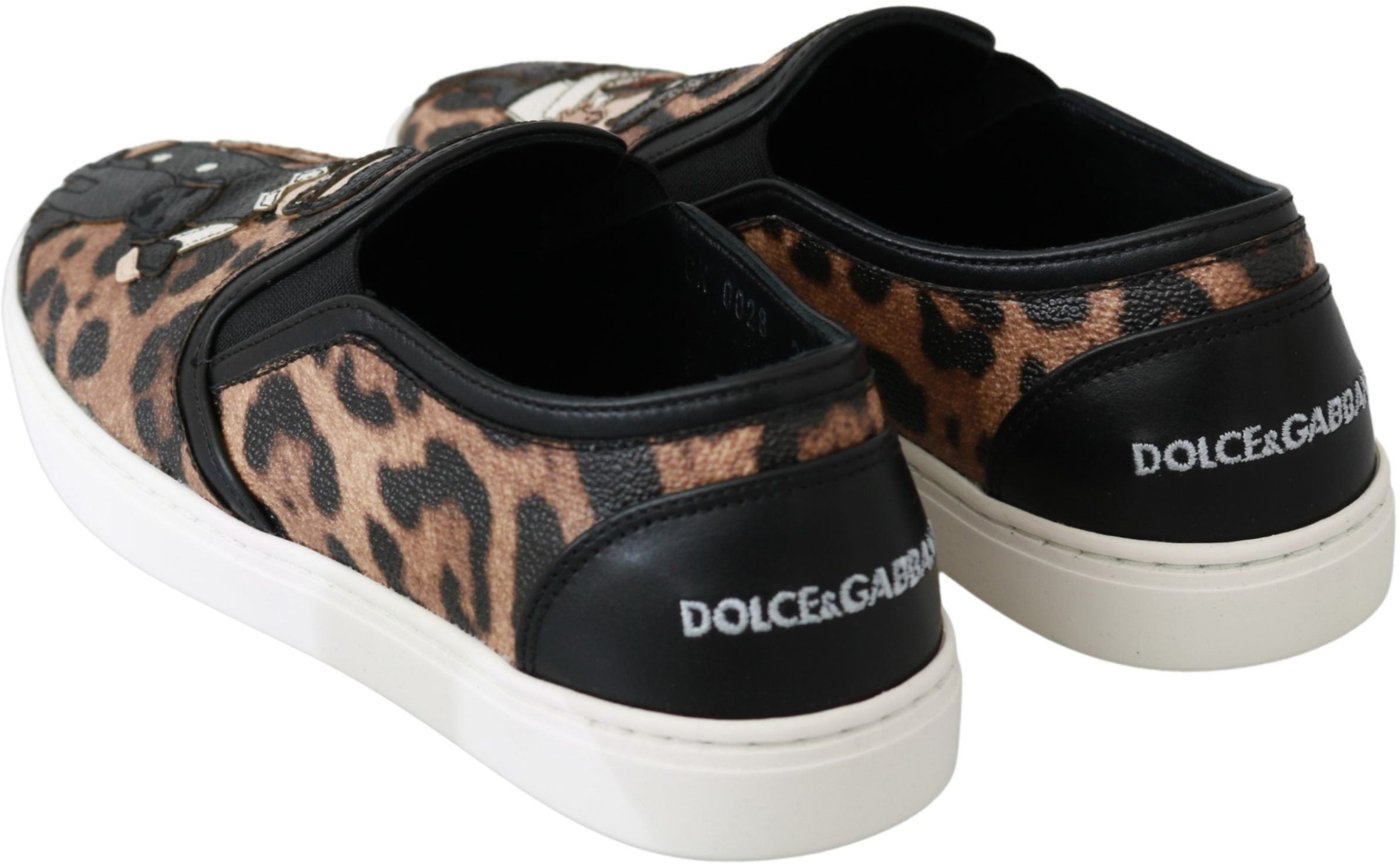 Dolce & Gabbana Leather Leopard #dgfamily Loafers Shoes
