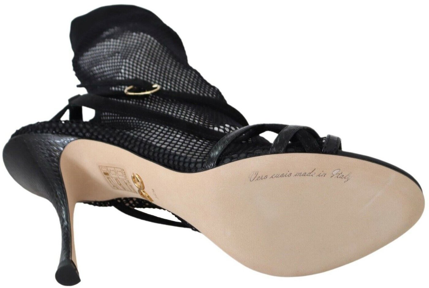 Dolce & Gabbana Black Suede Short Boots Sandals Shoes
