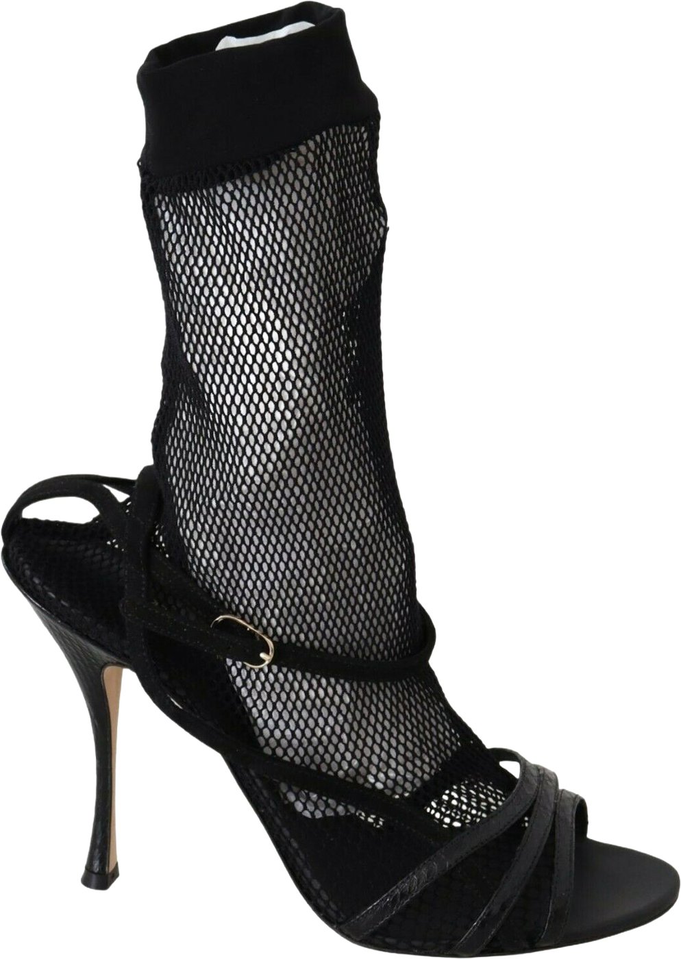 Dolce & Gabbana Black Suede Short Boots Sandals Shoes