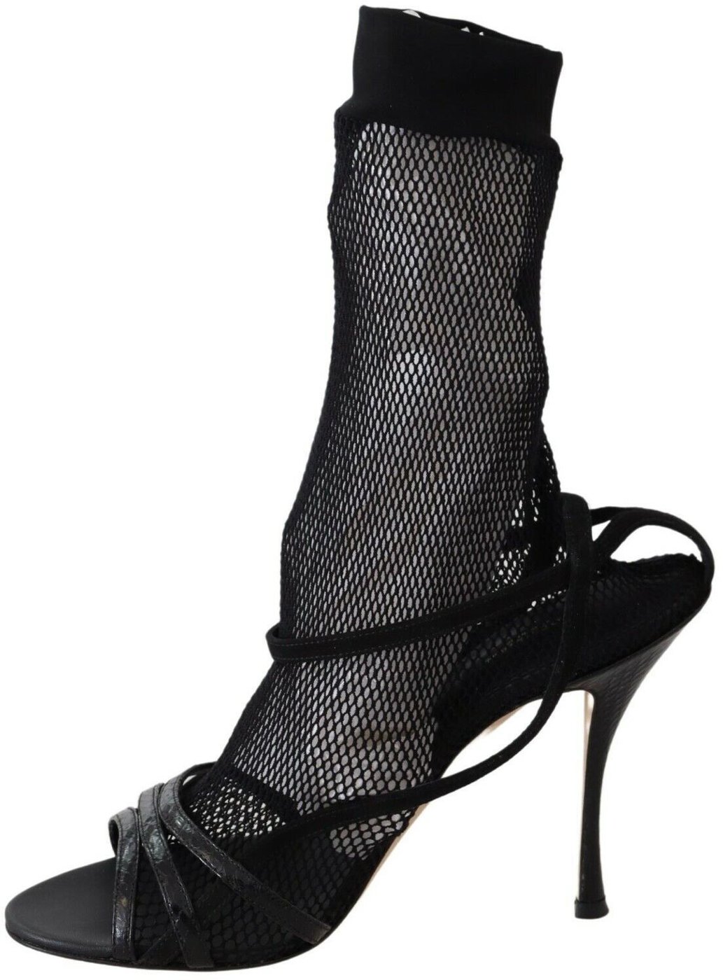 Dolce & Gabbana Black Suede Short Boots Sandals Shoes