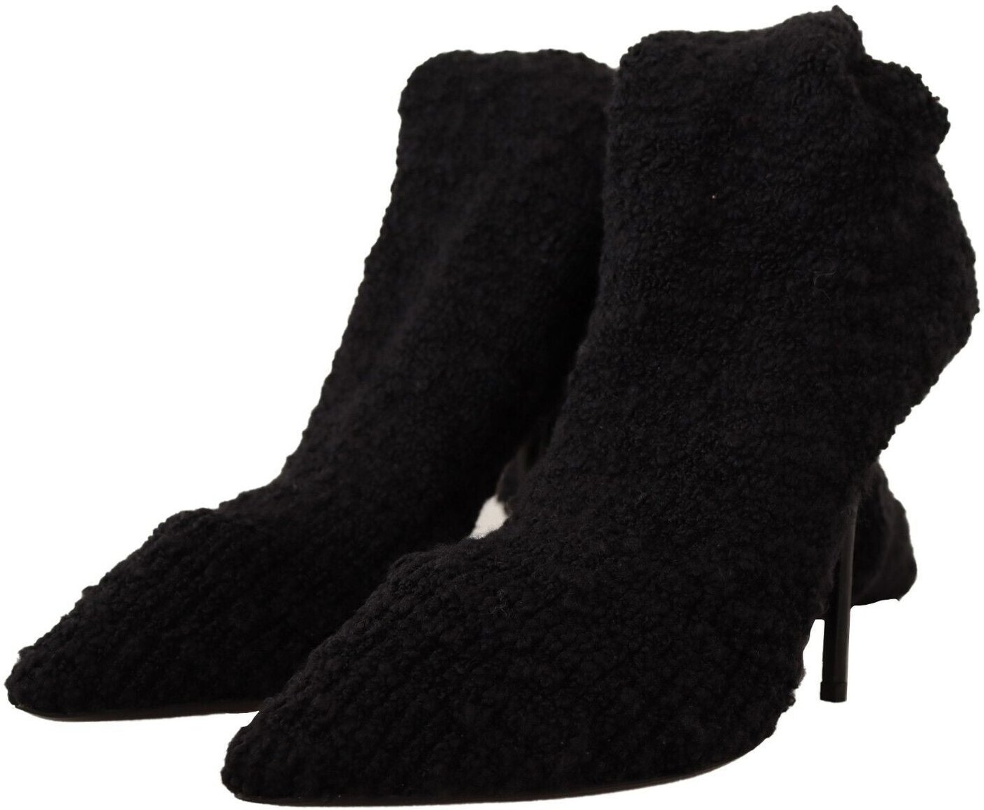 Dolce & Gabbana Black Stretch Socks Knee High Booties Shoes