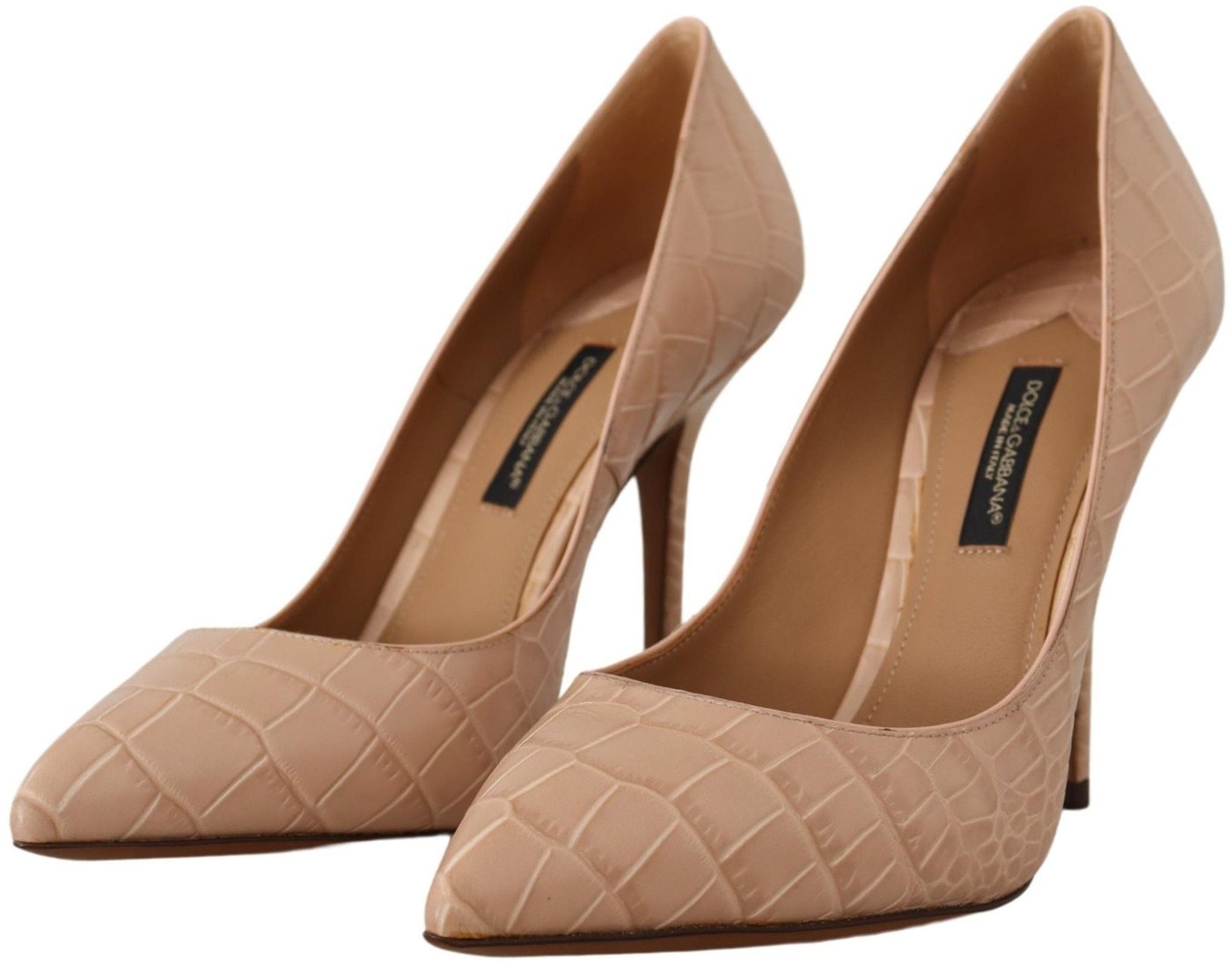 Dolce & Gabbana Beige Leather Bellucci Heels Pumps Shoes