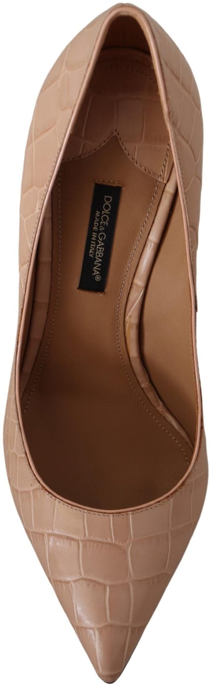Dolce & Gabbana Beige Leather Bellucci Heels Pumps Shoes