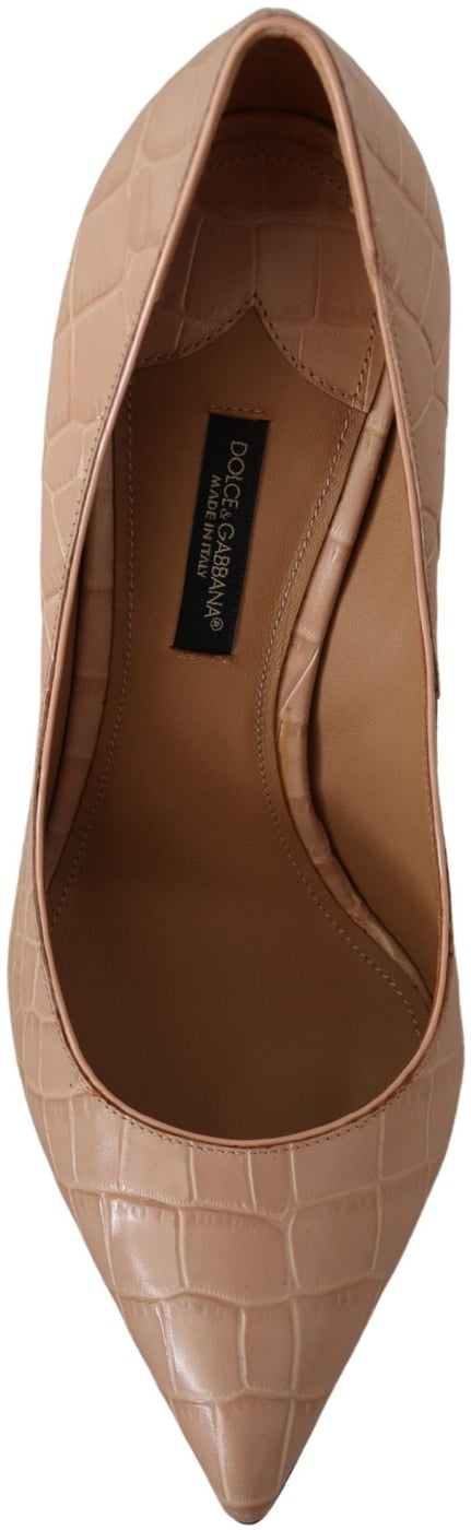 Dolce & Gabbana Beige Leather Bellucci Heels Pumps Shoes