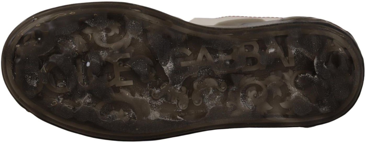 Dolce & Gabbana White Leather Shoes Womens Logo Portofino Sneakers