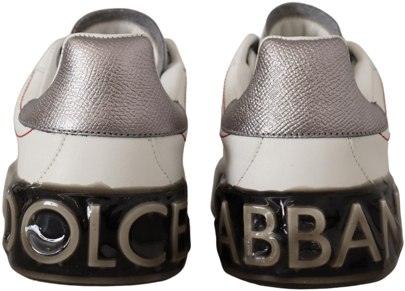 Dolce & Gabbana White Leather Shoes Womens Logo Portofino Sneakers