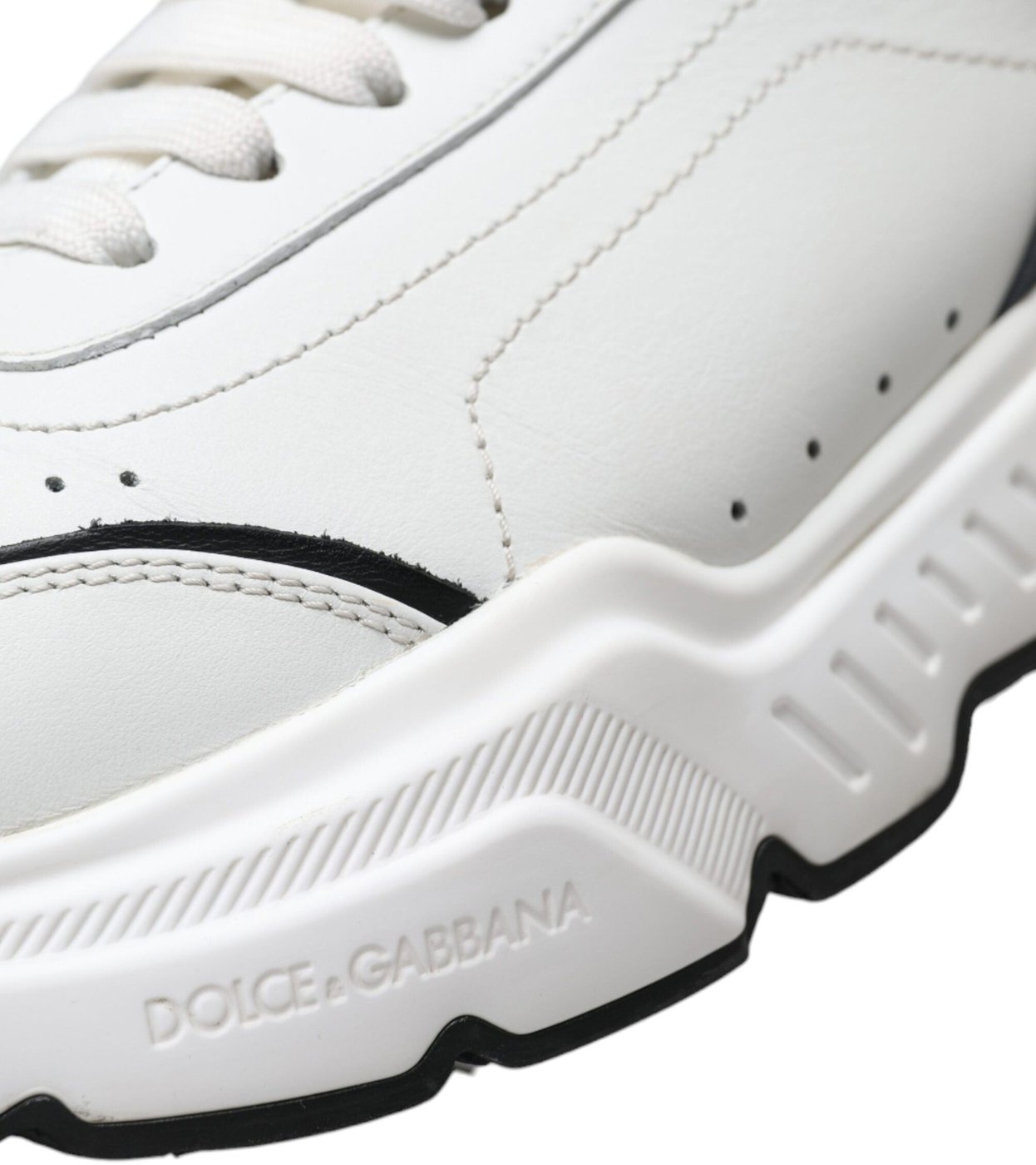 Dolce & Gabbana White Black Low Top Daymaster Sneakers Shoes