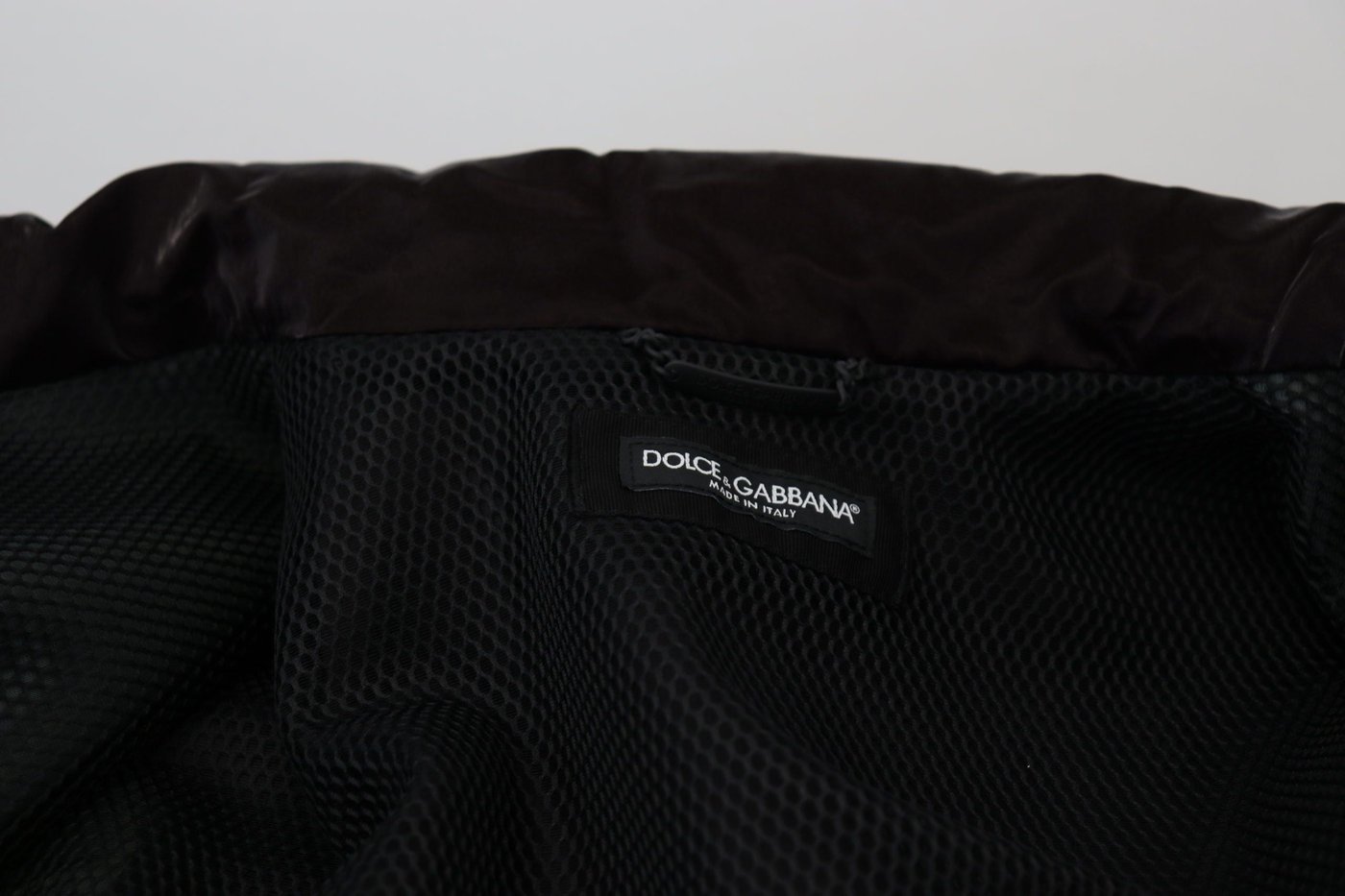 Dolce & Gabbana Bordeaux Nylon Collared Men Coat Jacket