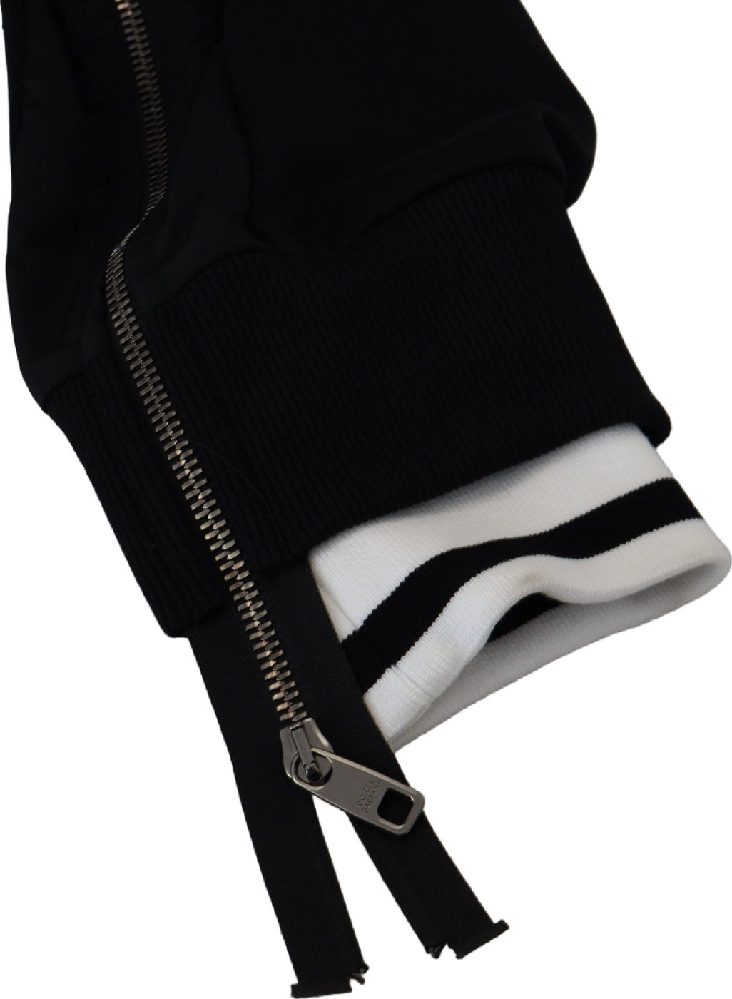 Dolce & Gabbana Black Polyester Hooded Full Zip Jacket