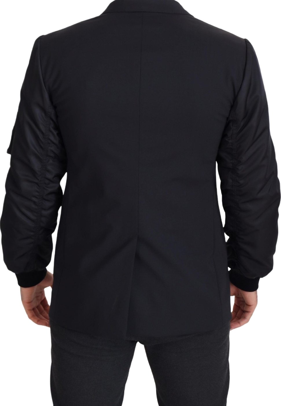 Dolce & Gabbana Black Wool Full Zip Long Sleeves Jacket