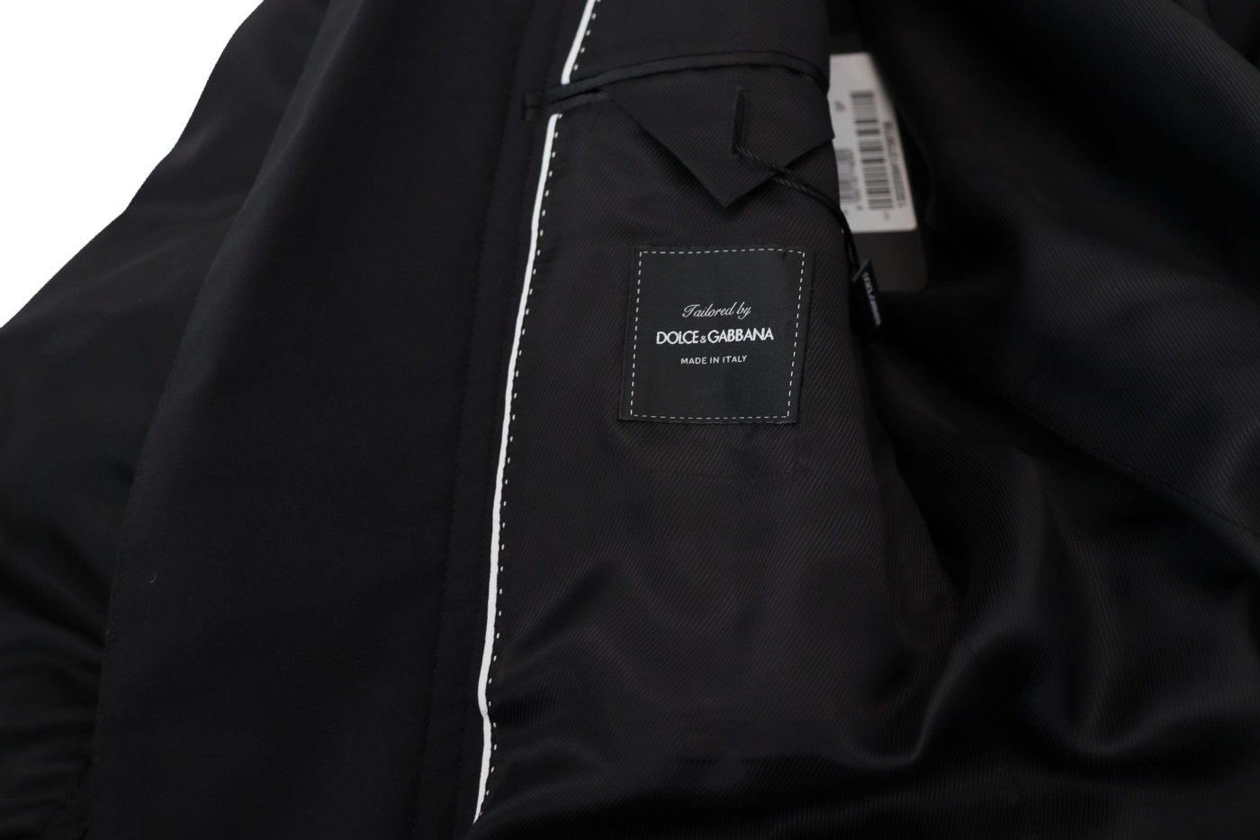 Dolce & Gabbana Black Wool Full Zip Long Sleeves Jacket