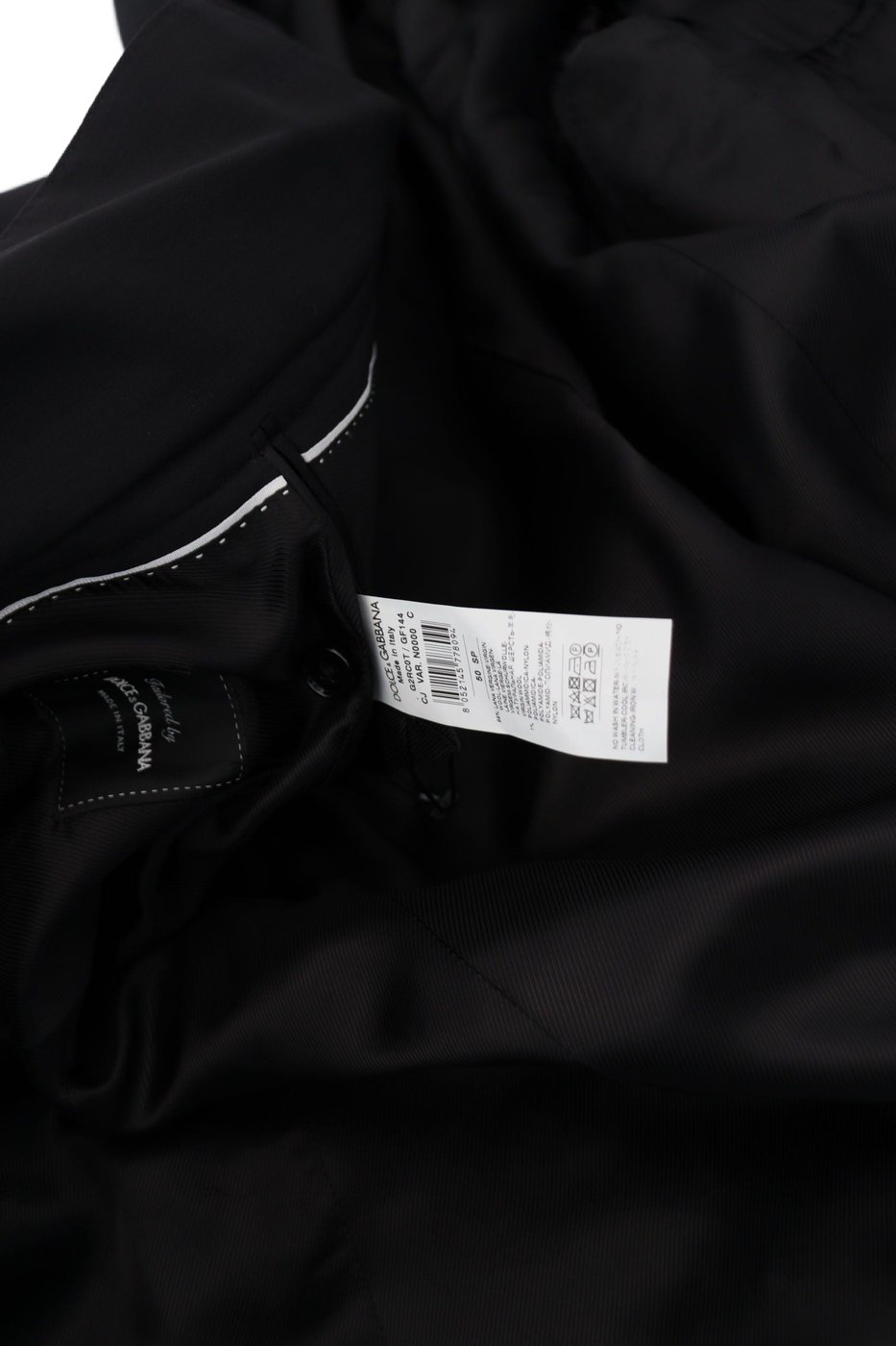 Dolce & Gabbana Black Wool Full Zip Long Sleeves Jacket