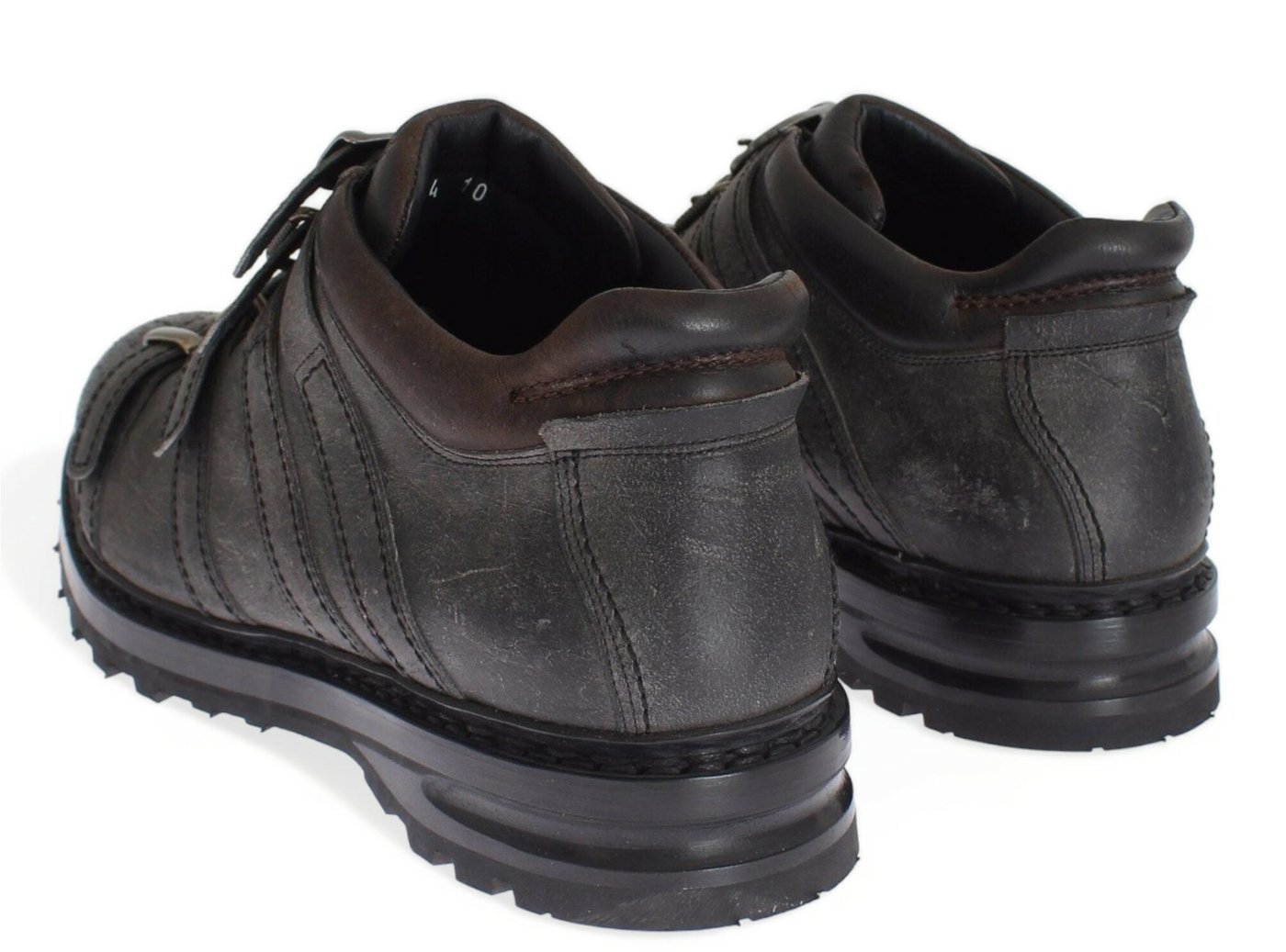 Dolce & Gabbana Gray Leather Ankle Strap Shoes Boots