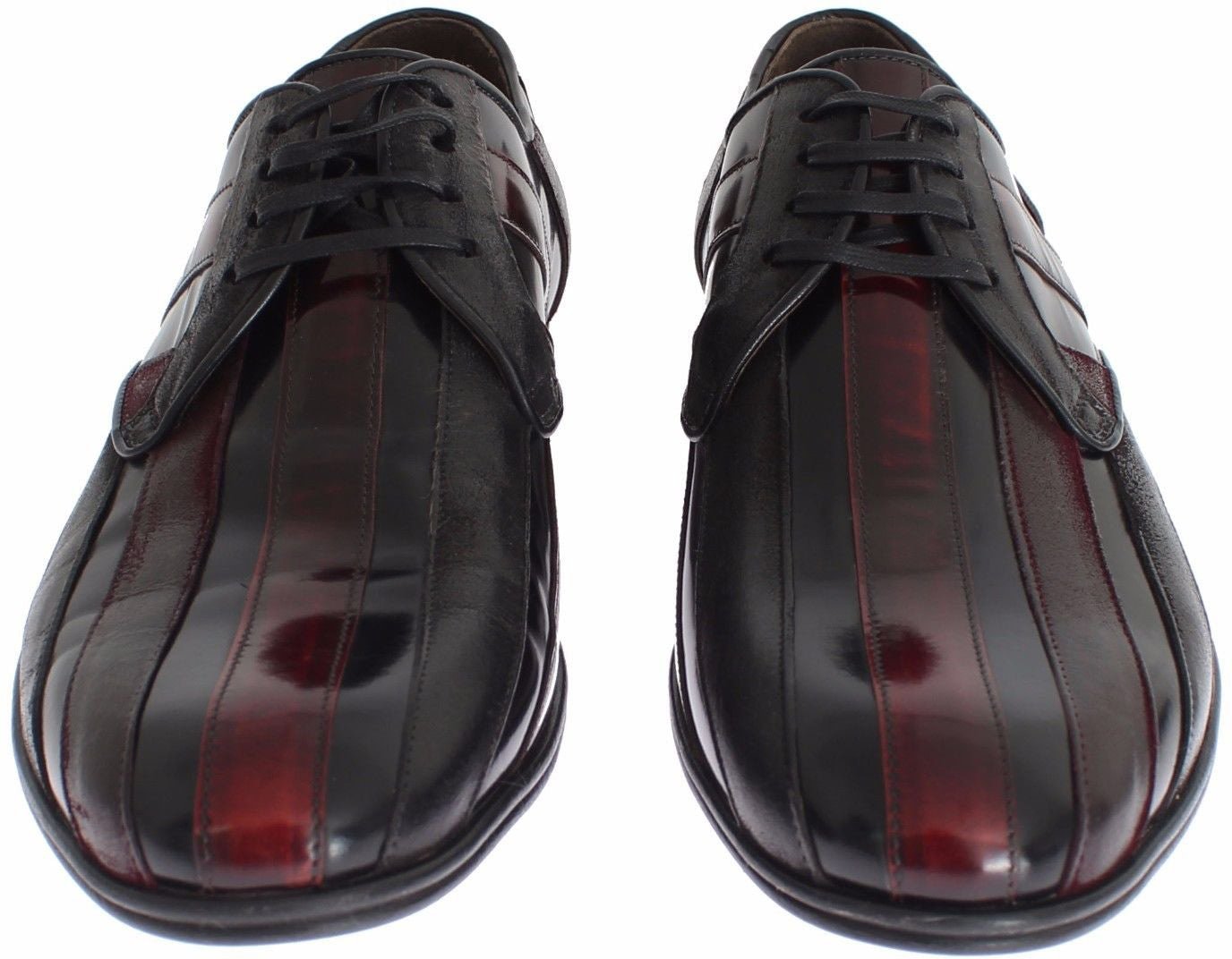 Dolce & Gabbana Black Bordeaux Leather Dress Formal Shoes
