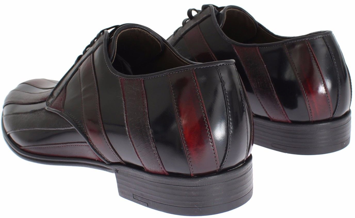 Dolce & Gabbana Black Bordeaux Leather Dress Formal Shoes