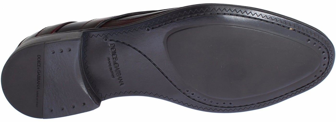 Dolce & Gabbana Black Bordeaux Leather Dress Formal Shoes