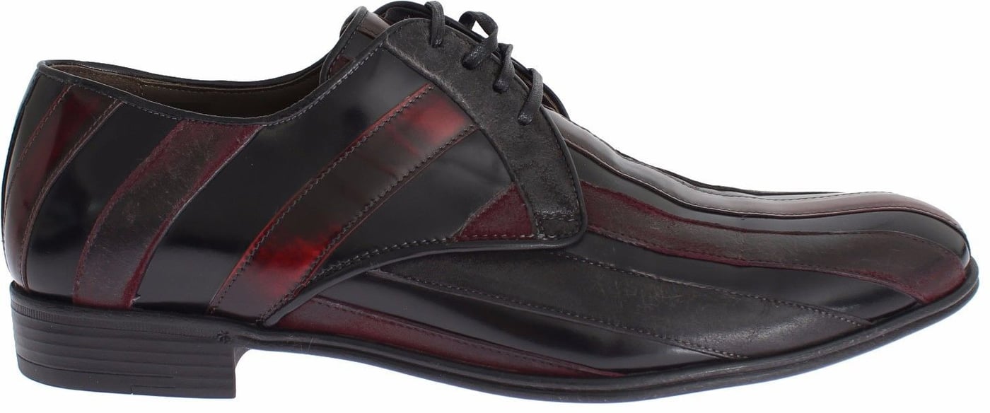 Dolce & Gabbana Black Bordeaux Leather Dress Formal Shoes