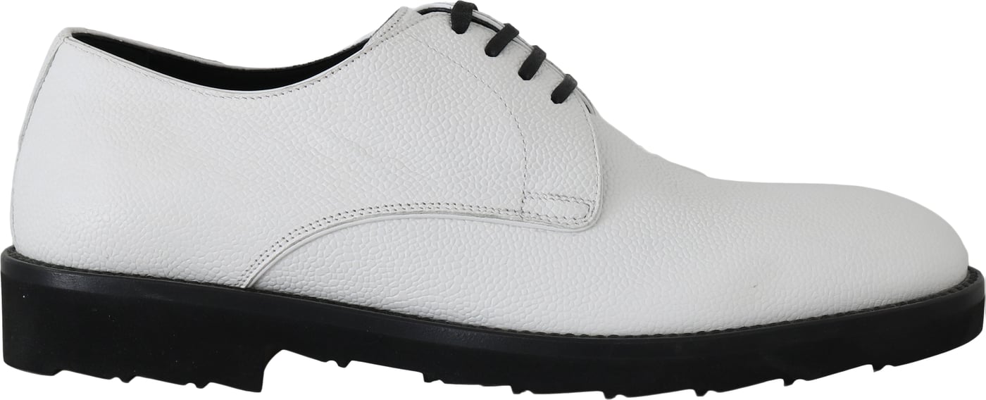 Dolce & Gabbana White Leather Derby Dress Formal Shoes