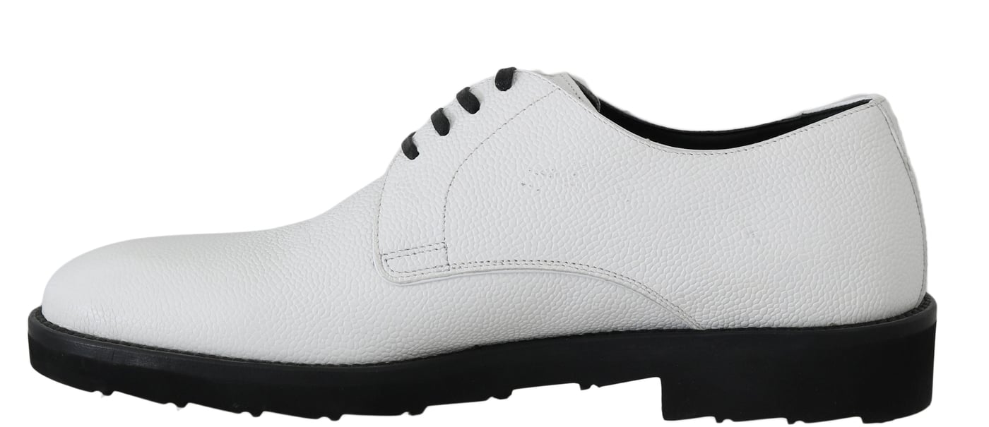 Dolce & Gabbana White Leather Derby Dress Formal Shoes