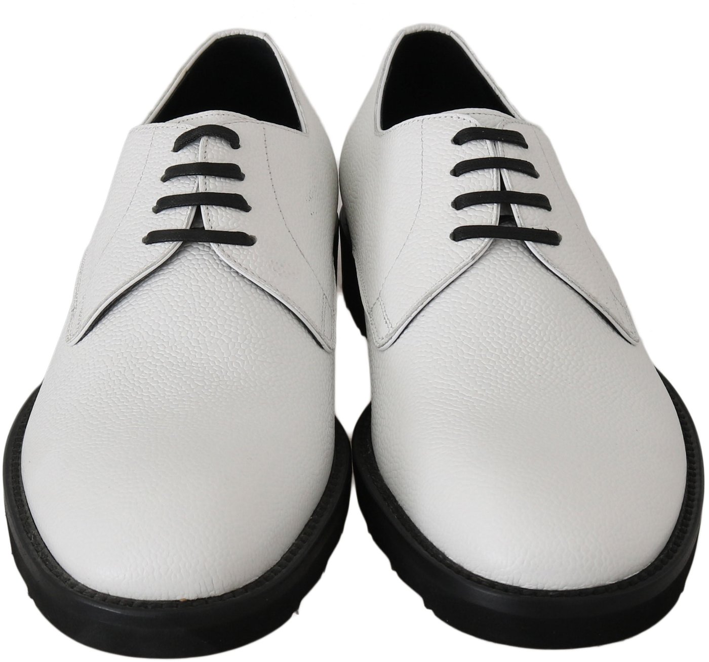 Dolce & Gabbana White Leather Derby Dress Formal Shoes