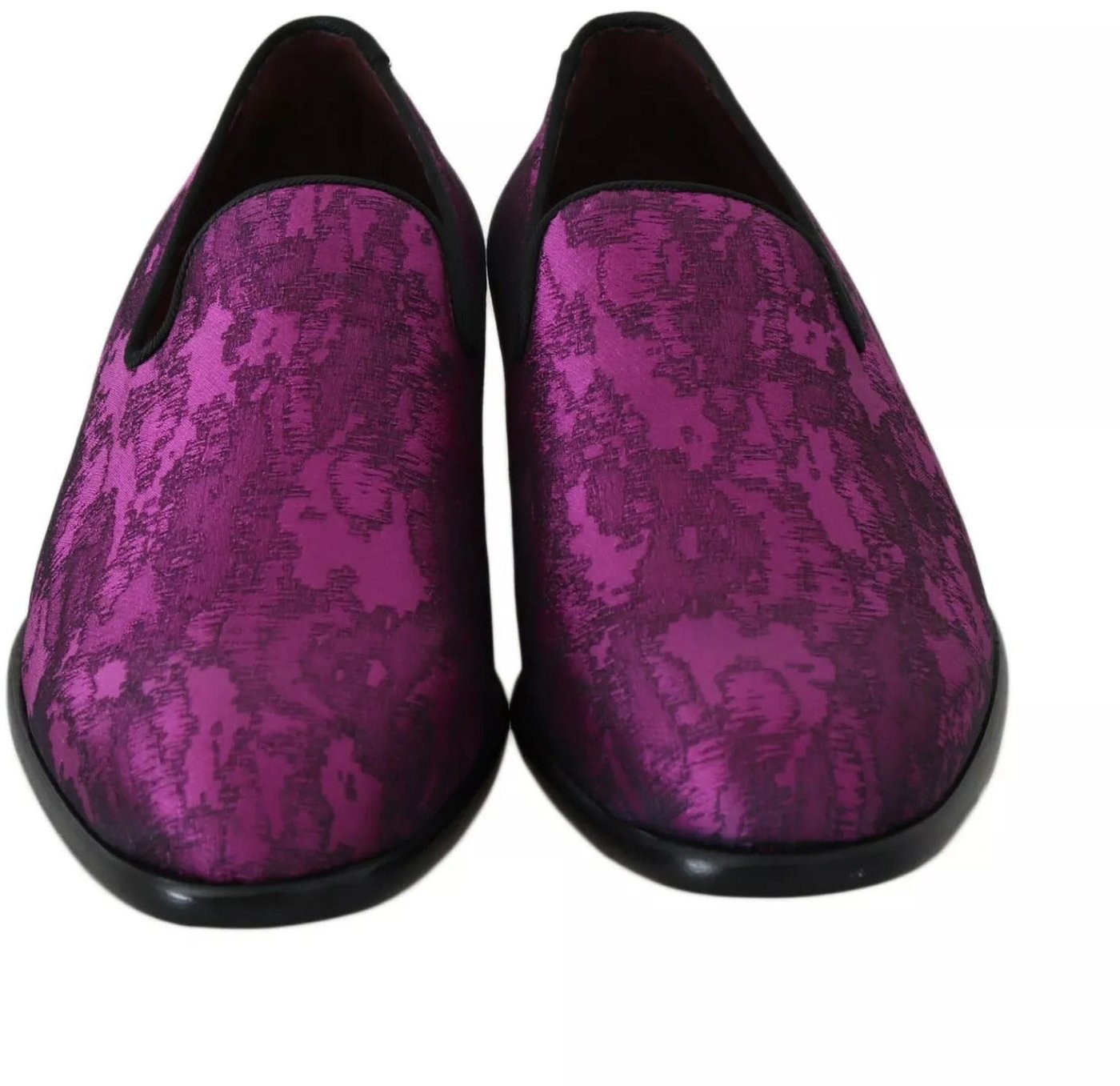 Dolce & Gabbana Purple Jacquard Loafers Dress Formal Shoes