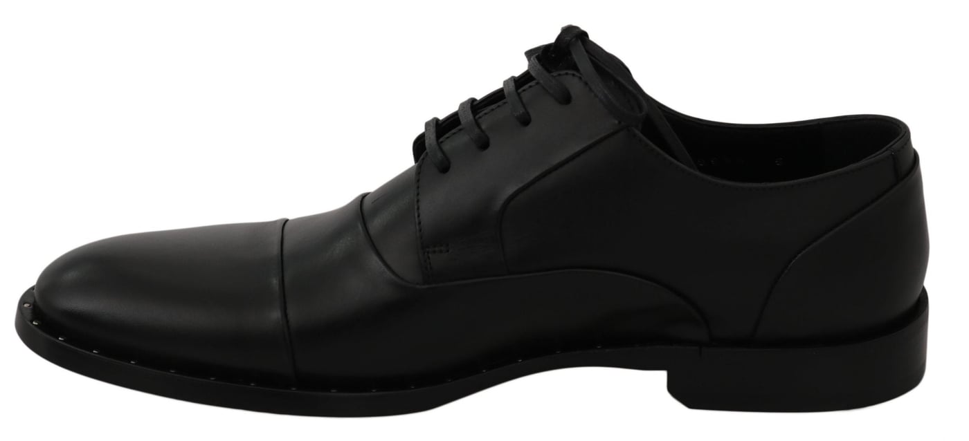 Dolce & Gabbana Black Leather Derby Formal Shoes