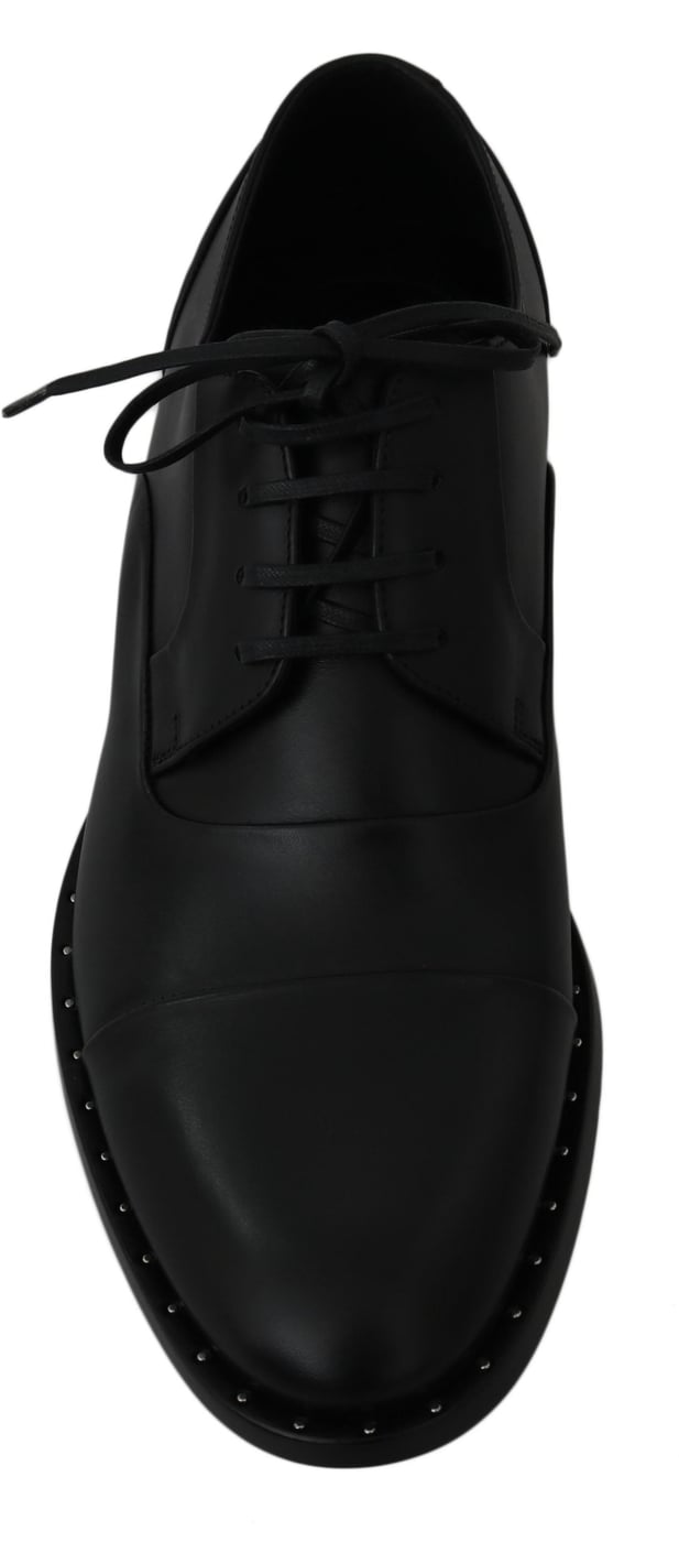 Dolce & Gabbana Black Leather Derby Formal Shoes