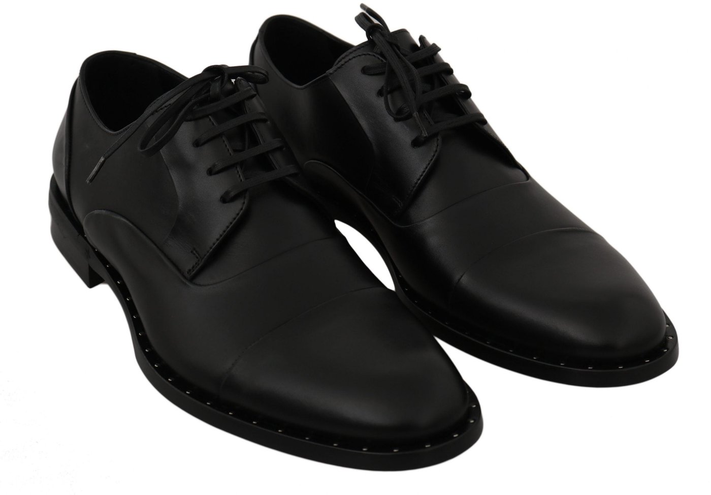 Dolce & Gabbana Black Leather Derby Formal Shoes