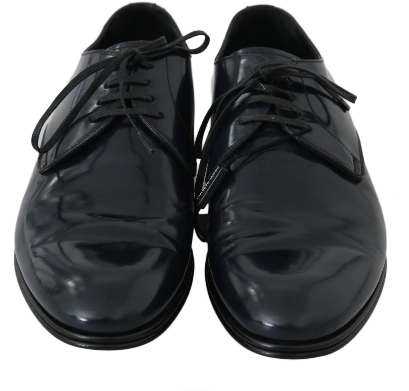 Dolce & Gabbana Blue Leather Dress Derby Formal Mens Shoes