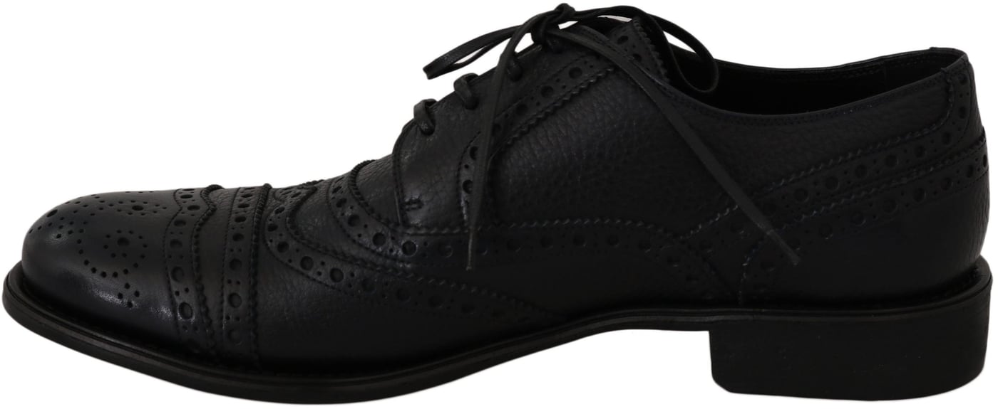 Dolce & Gabbana Blue Leather Wingtip Oxford Dress  Shoes