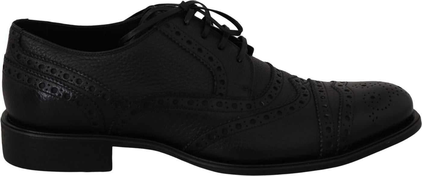 Dolce & Gabbana Blue Leather Wingtip Oxford Dress  Shoes