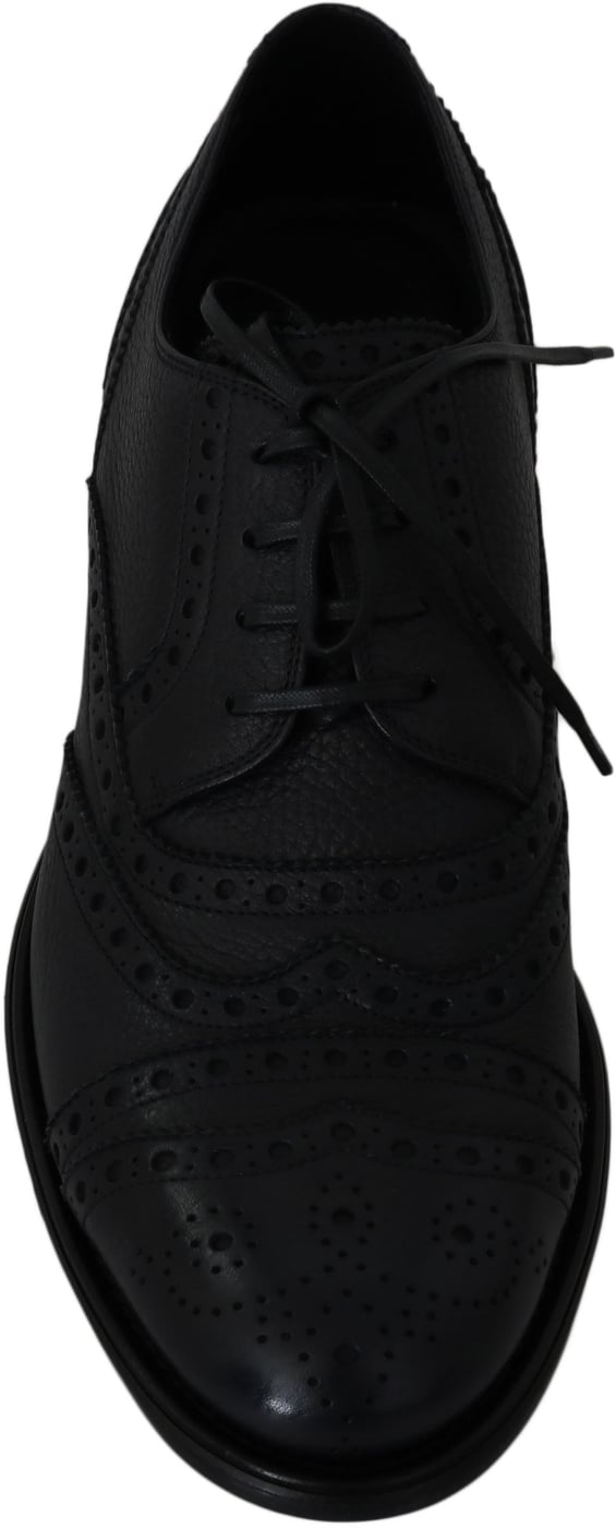 Dolce & Gabbana Blue Leather Wingtip Oxford Dress  Shoes