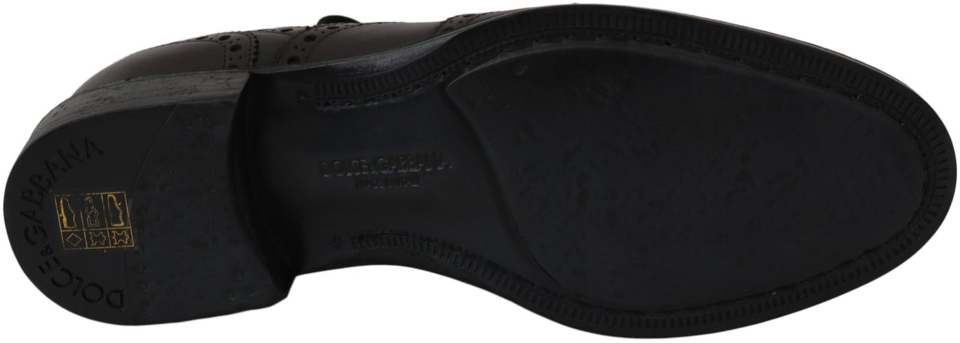 Dolce & Gabbana Black Leather Wingtip Oxford Dress  Shoes