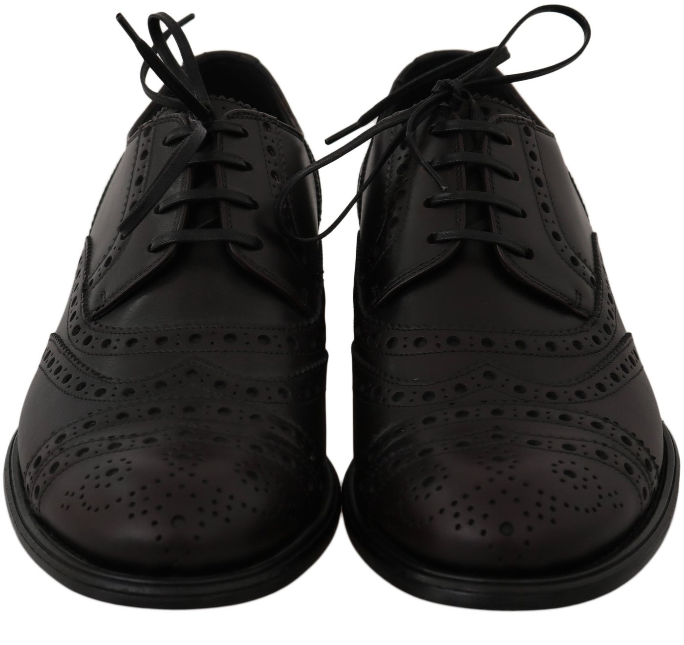 Dolce & Gabbana Black Leather Wingtip Oxford Dress  Shoes