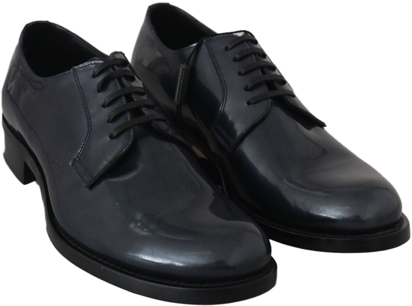 Dolce & Gabbana Blue Leather Derby Dress Formal Shoes
