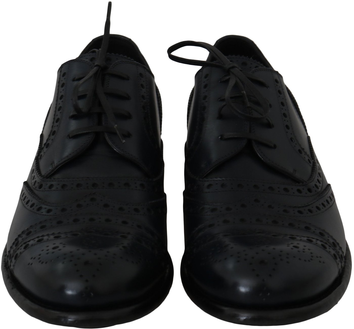 Dolce & Gabbana Dark Blue Leather Wingtip Oxford Dress Shoes