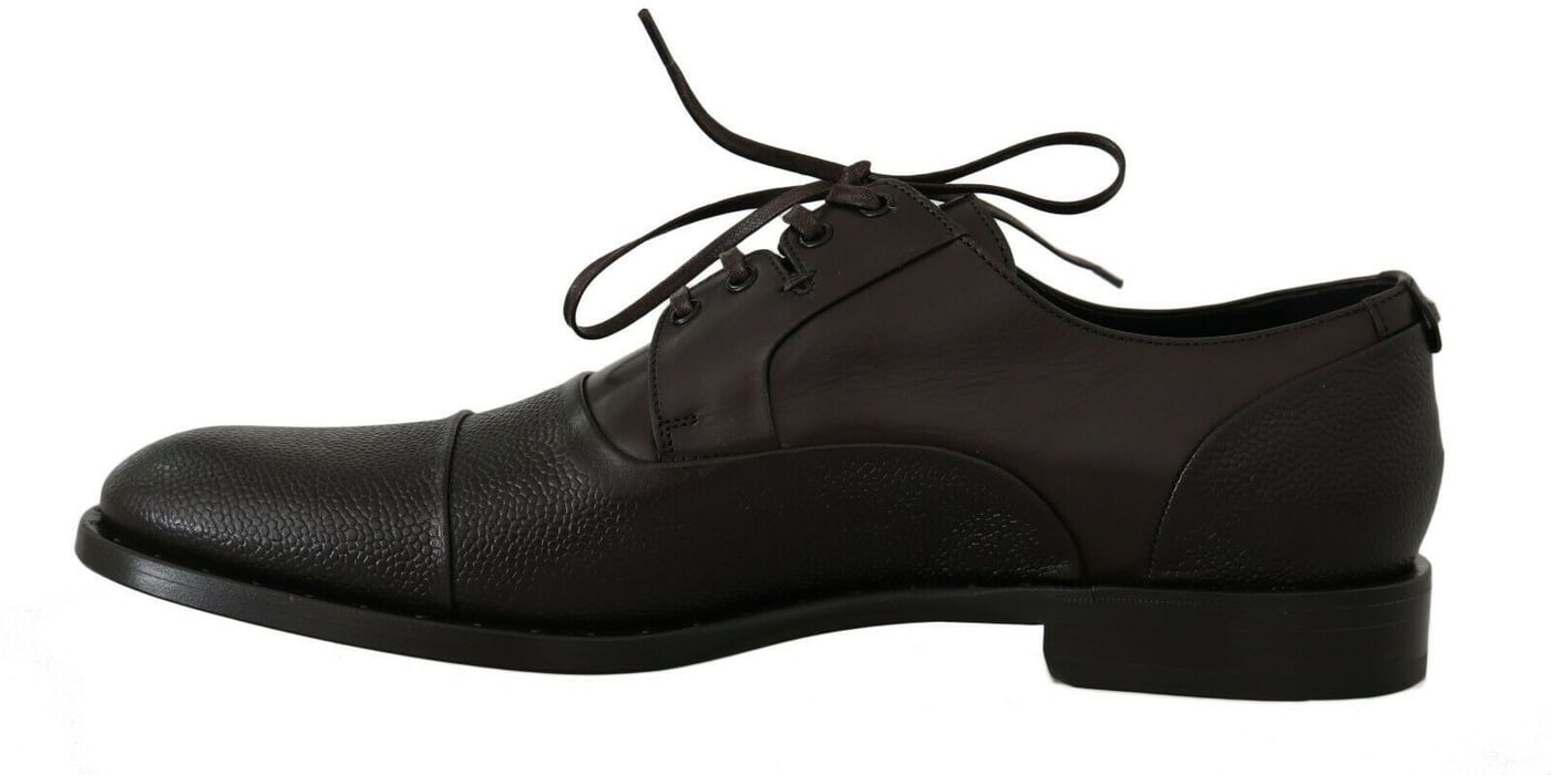 Dolce & Gabbana Brown Leather Laceups Dress Mens Shoes