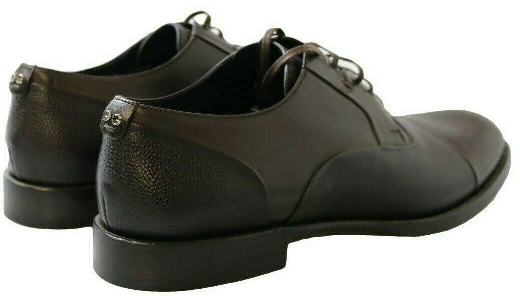 Dolce & Gabbana Brown Leather Laceups Dress Mens Shoes