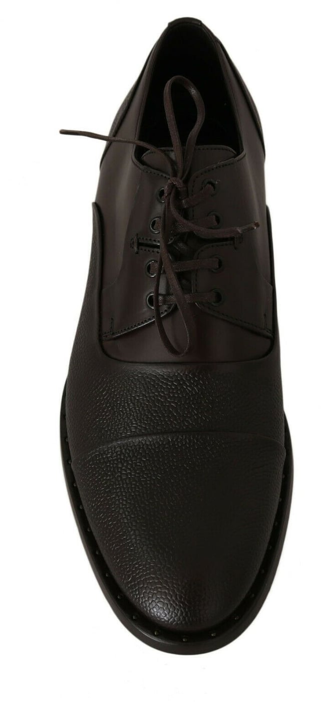Dolce & Gabbana Brown Leather Laceups Dress Mens Shoes