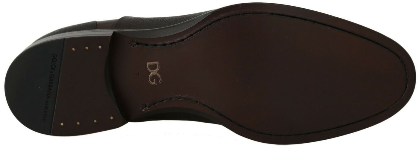 Dolce & Gabbana Brown Leather Laceups Dress Mens Shoes