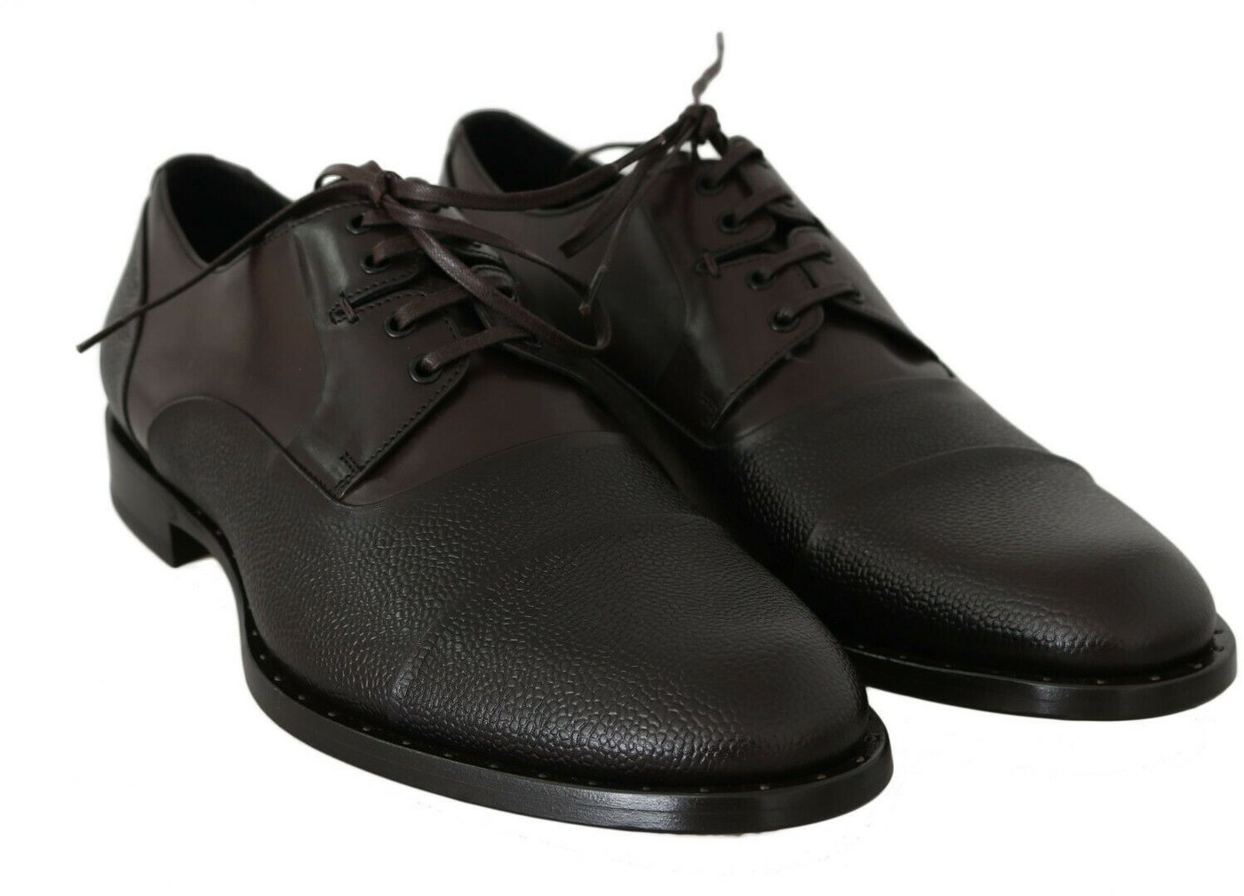 Dolce & Gabbana Brown Leather Laceups Dress Mens Shoes