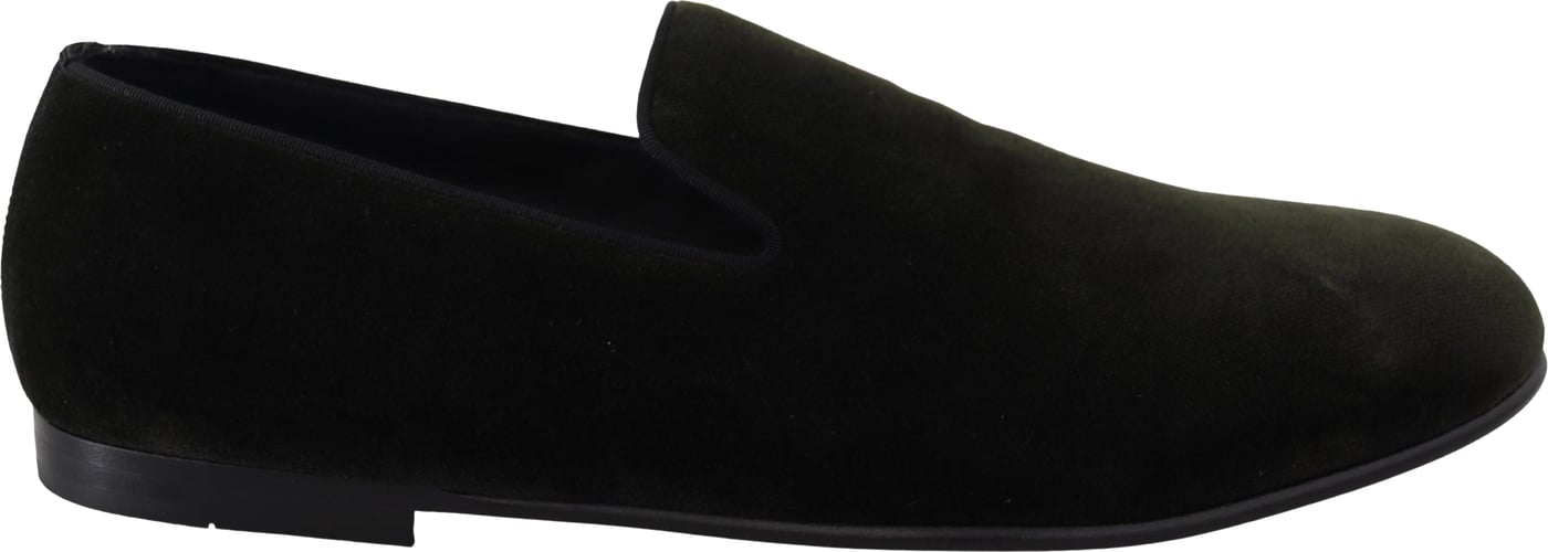 Dolce & Gabbana Green Velvet Slip On Mens Loafers Shoes