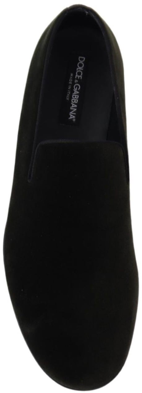 Dolce & Gabbana Green Velvet Slip On Mens Loafers Shoes