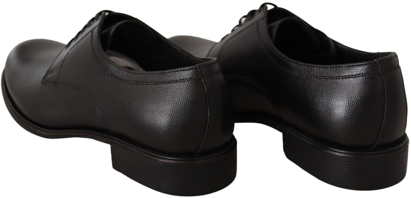 Dolce & Gabbana Black Leather Lace Up Mens Formal Derby Shoes