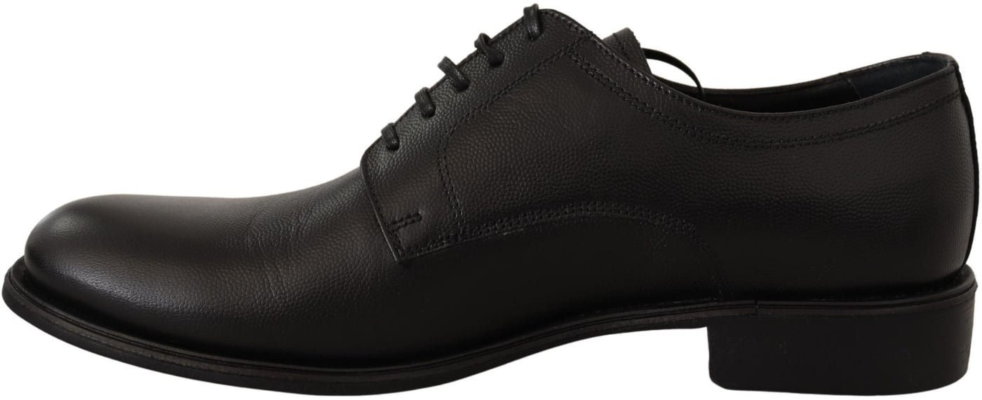 Dolce & Gabbana Black Leather Lace Up Mens Formal Derby Shoes